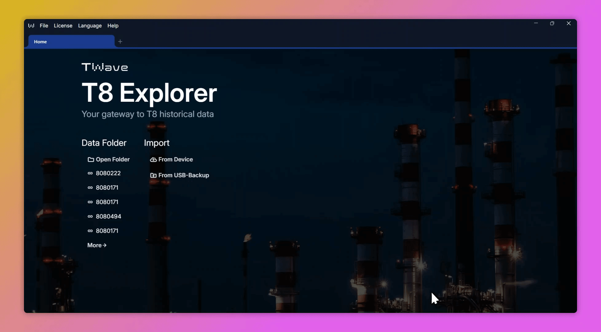 T8 Explorer interface